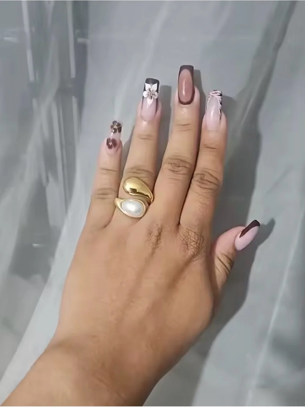 Hypoallergenic Waterproof Gold Pearl Statement Ring